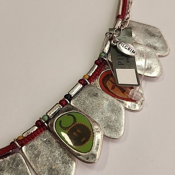 Danish Designs Pilgrim Gold Tone Pacific Islander Tribal Mask Necklace Funky! - Picture 2 of 7